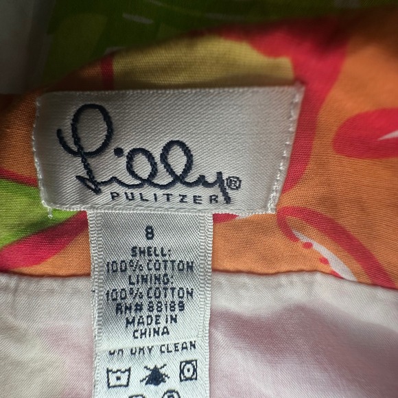 Lilly Pulitzer Floral Skirt Bright Pink Orange Yellow‎ Garden Party Cotton - Picture 7 of 9